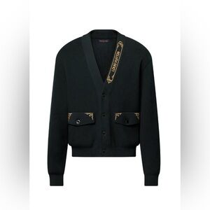 Louis Vuitton black  Cardigan with Gold embroidered Details, M